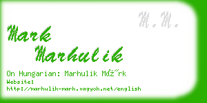 mark marhulik business card